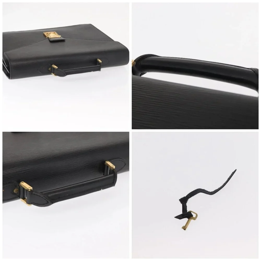 LOUIS VUITTON Epi Serviette Ambassador Business Bag Black M54412 LV Auth BA8580
